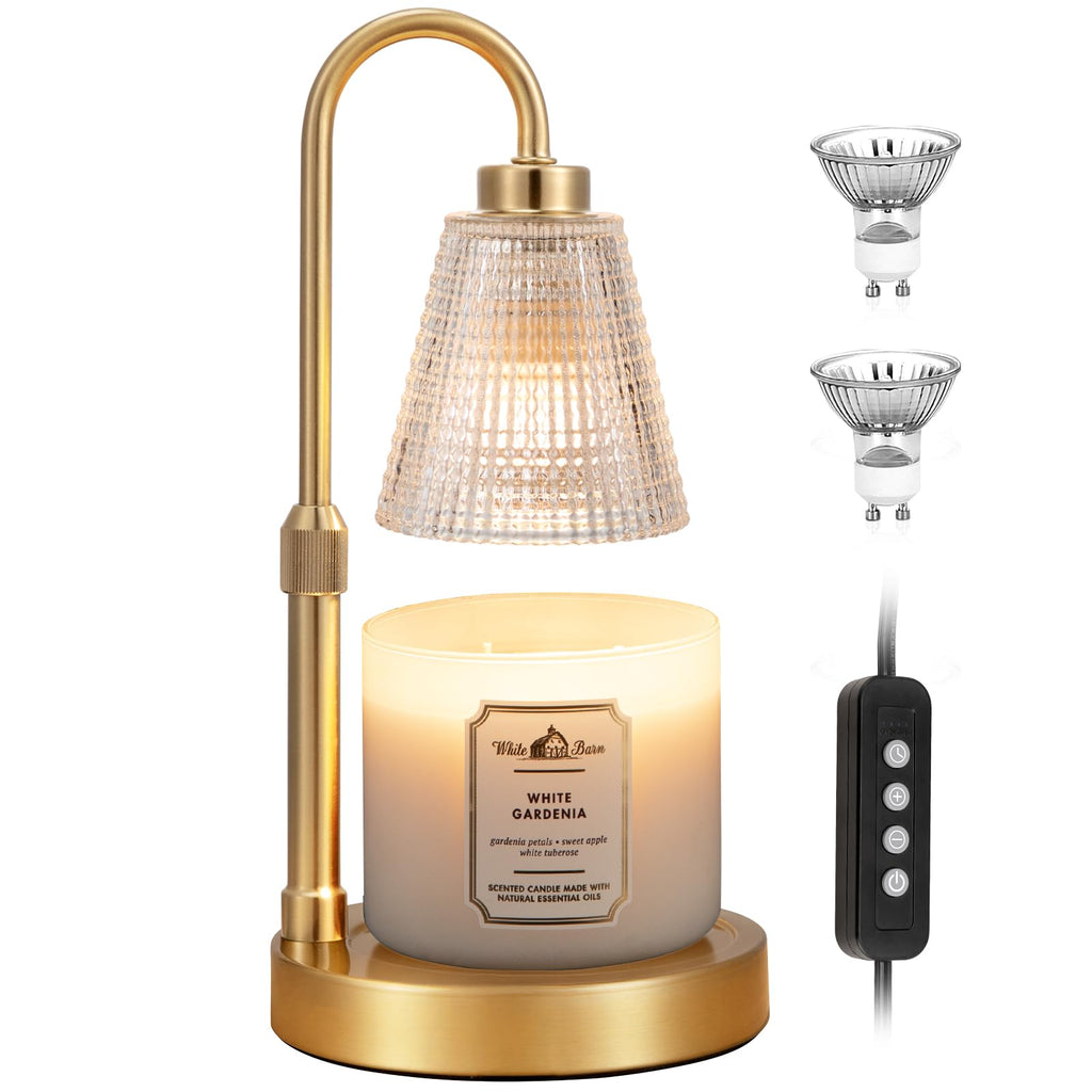 Innqoo Candle Warmer Lamp with Timer, Dimmable Candle Warmer for Jar Candles, Height Adjustable Wax Melts Warmer, Birthday Gifts for Women Mom, House Warming Gifts New Home Decor