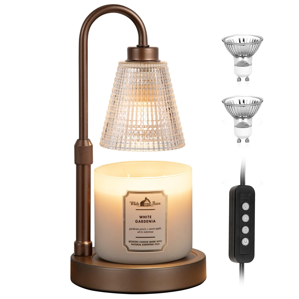 Innqoo Candle Warmer Lamp with Timer, Dimmable Candle Warmer for Jar Candles, Height Adjustable Wax Melts Warmer, Birthday Gifts for Women Mom, House Warming Gifts New Home Decor