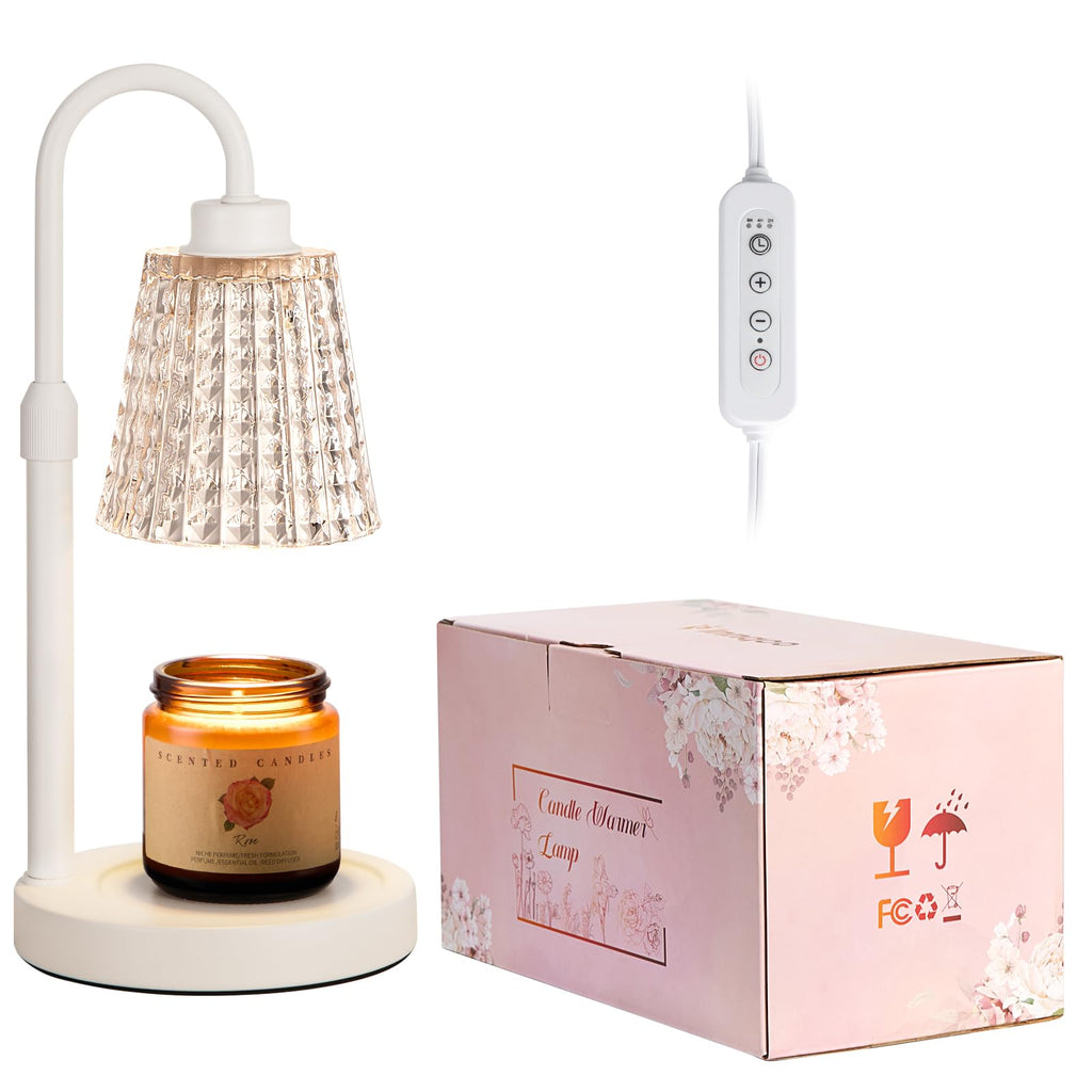 Innqoo Candle Warmer Lamp with Timer, Dimmable Candle Warmer for Jar Candles, Height Adjustable Wax Melts Warmer, Birthday Gifts for Women Mom, House Warming Gifts New Home Decor