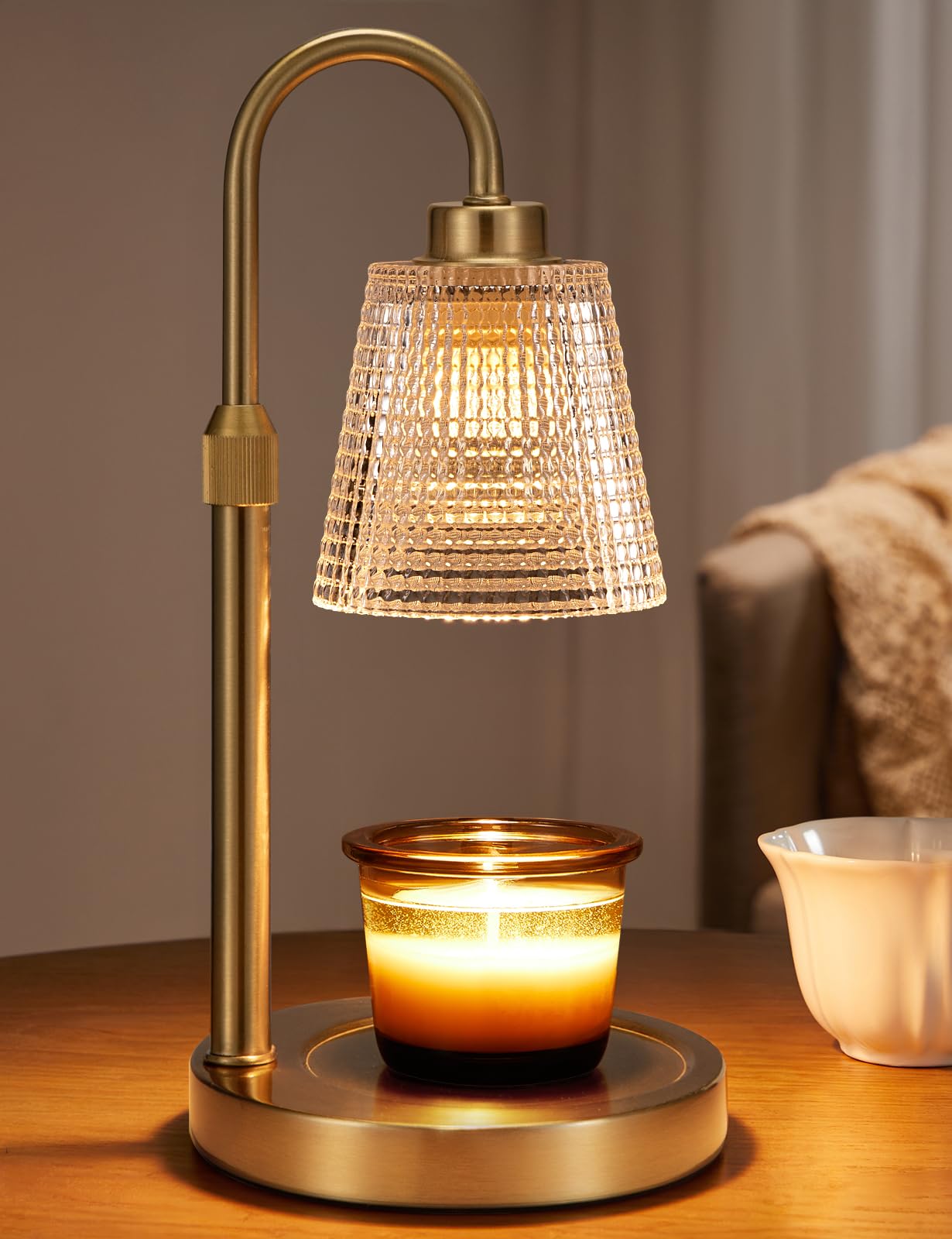 Innqoo Candle Warmer Lamp with Timer, Dimmable Candle Warmer for Jar Candles, Height Adjustable Wax Melts Warmer, Birthday Gifts for Women Mom, House Warming Gifts New Home Decor