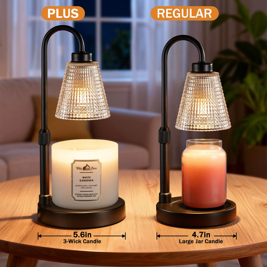 Innqoo Candle Warmer Lamp with Timer, Dimmable Candle Warmer for Jar Candles, Height Adjustable Wax Melts Warmer, Birthday Gifts for Women Mom, House Warming Gifts New Home Decor