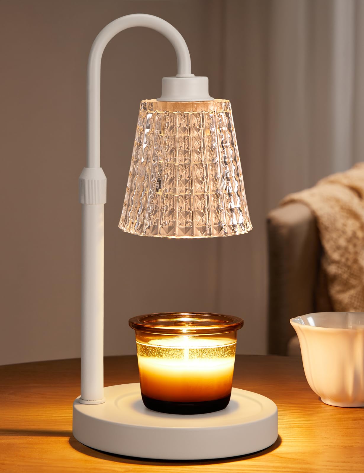 Innqoo Candle Warmer Lamp with Timer, Dimmable Candle Warmer for Jar Candles, Height Adjustable Wax Melts Warmer, Birthday Gifts for Women Mom, House Warming Gifts New Home Decor