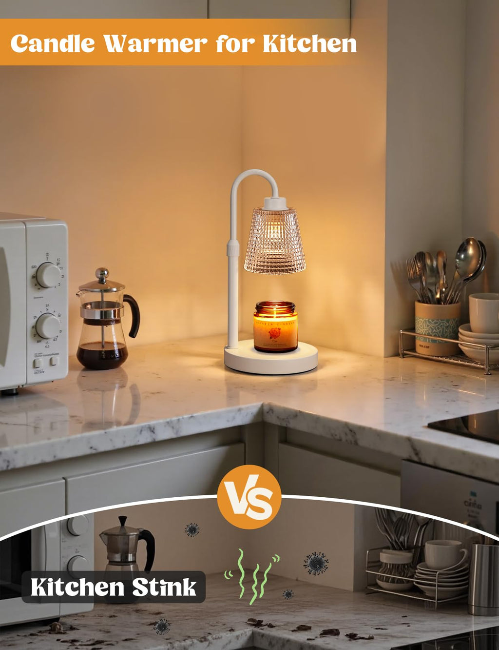 Innqoo Candle Warmer Lamp with Timer, Dimmable Candle Warmer for Jar Candles, Height Adjustable Wax Melts Warmer, Birthday Gifts for Women Mom, House Warming Gifts New Home Decor