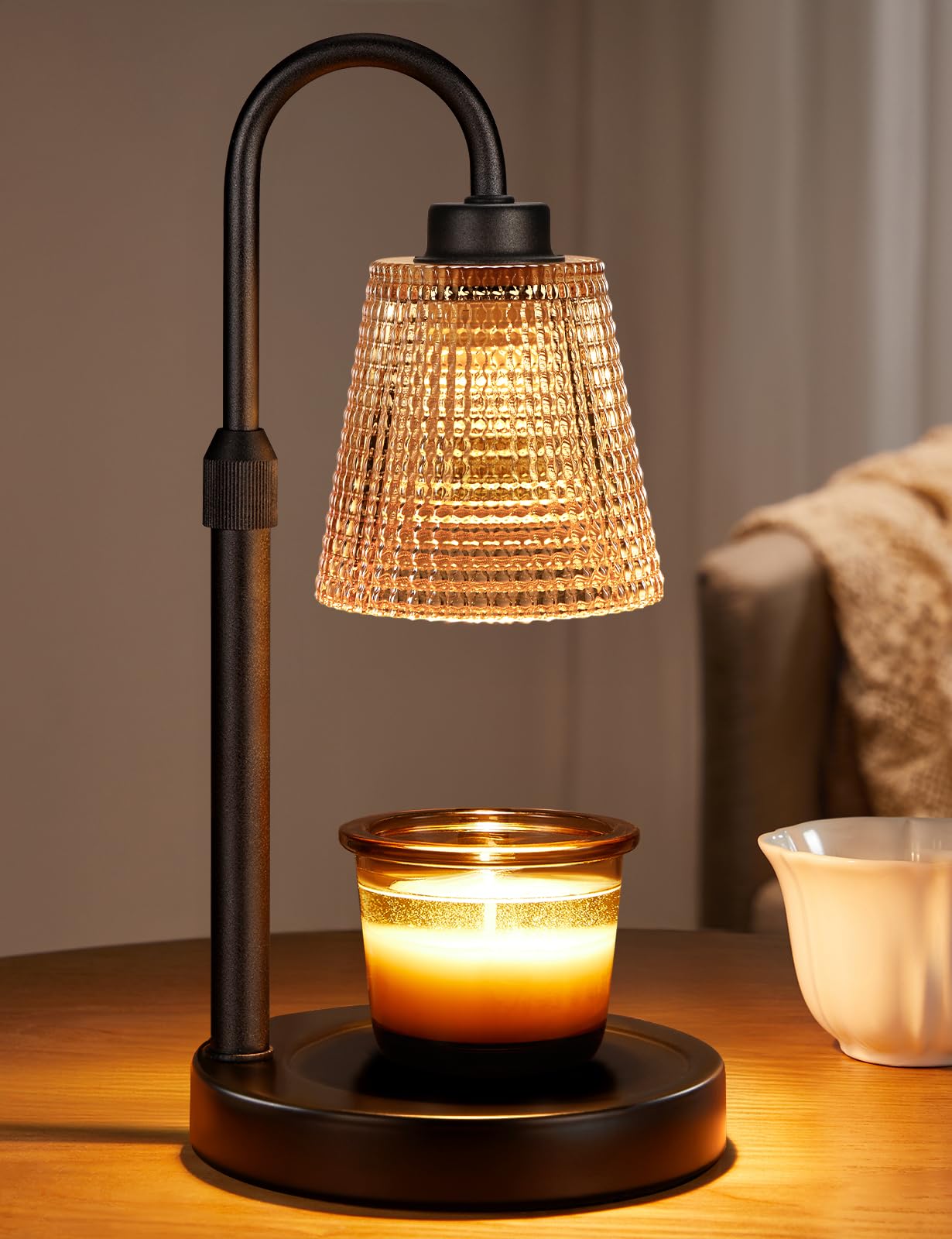 Innqoo Candle Warmer Lamp with Timer, Dimmable Candle Warmer for Jar Candles, Height Adjustable Wax Melts Warmer, Birthday Gifts for Women Mom, House Warming Gifts New Home Decor
