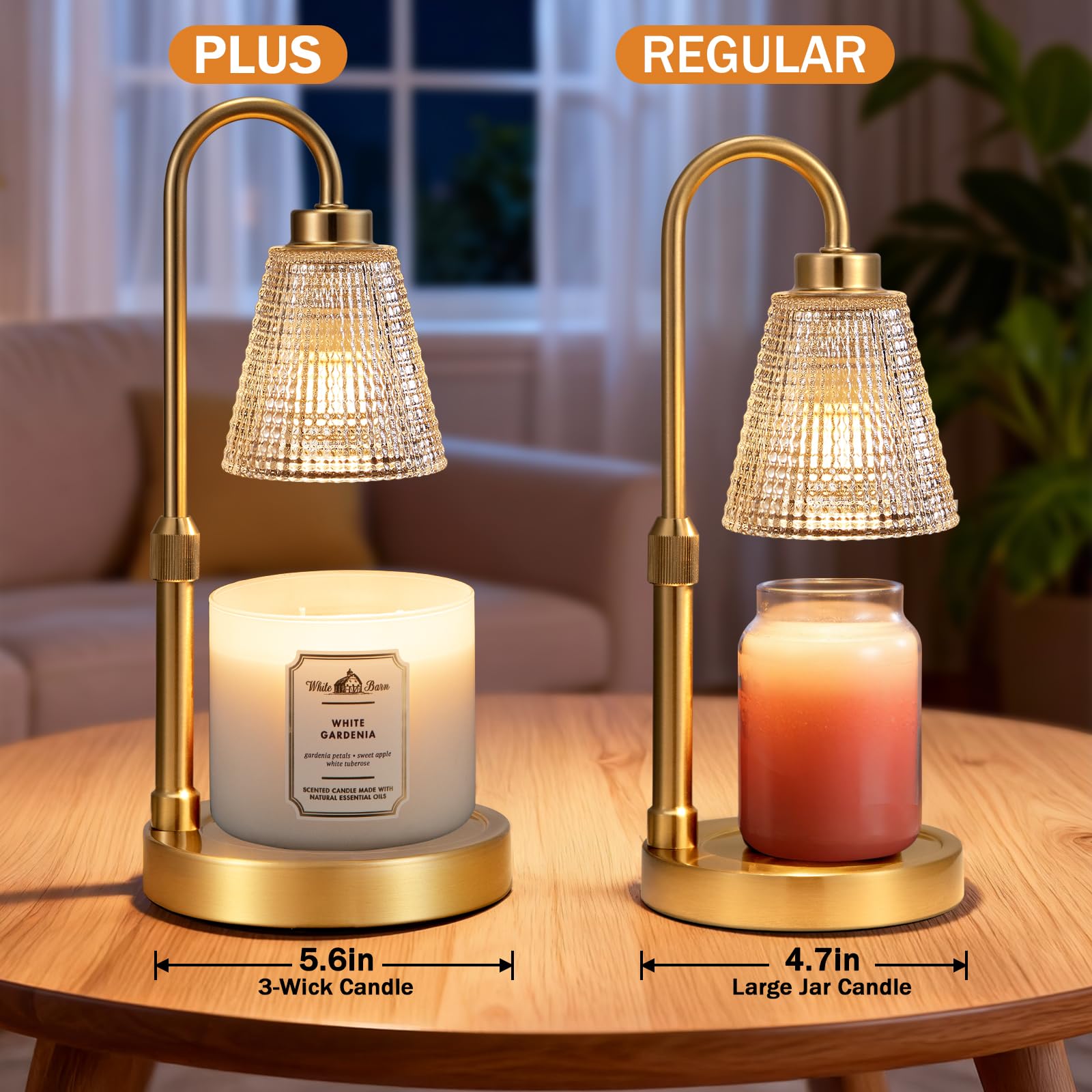 Innqoo Candle Warmer Lamp with Timer, Dimmable Candle Warmer for Jar Candles, Height Adjustable Wax Melts Warmer, Birthday Gifts for Women Mom, House Warming Gifts New Home Decor