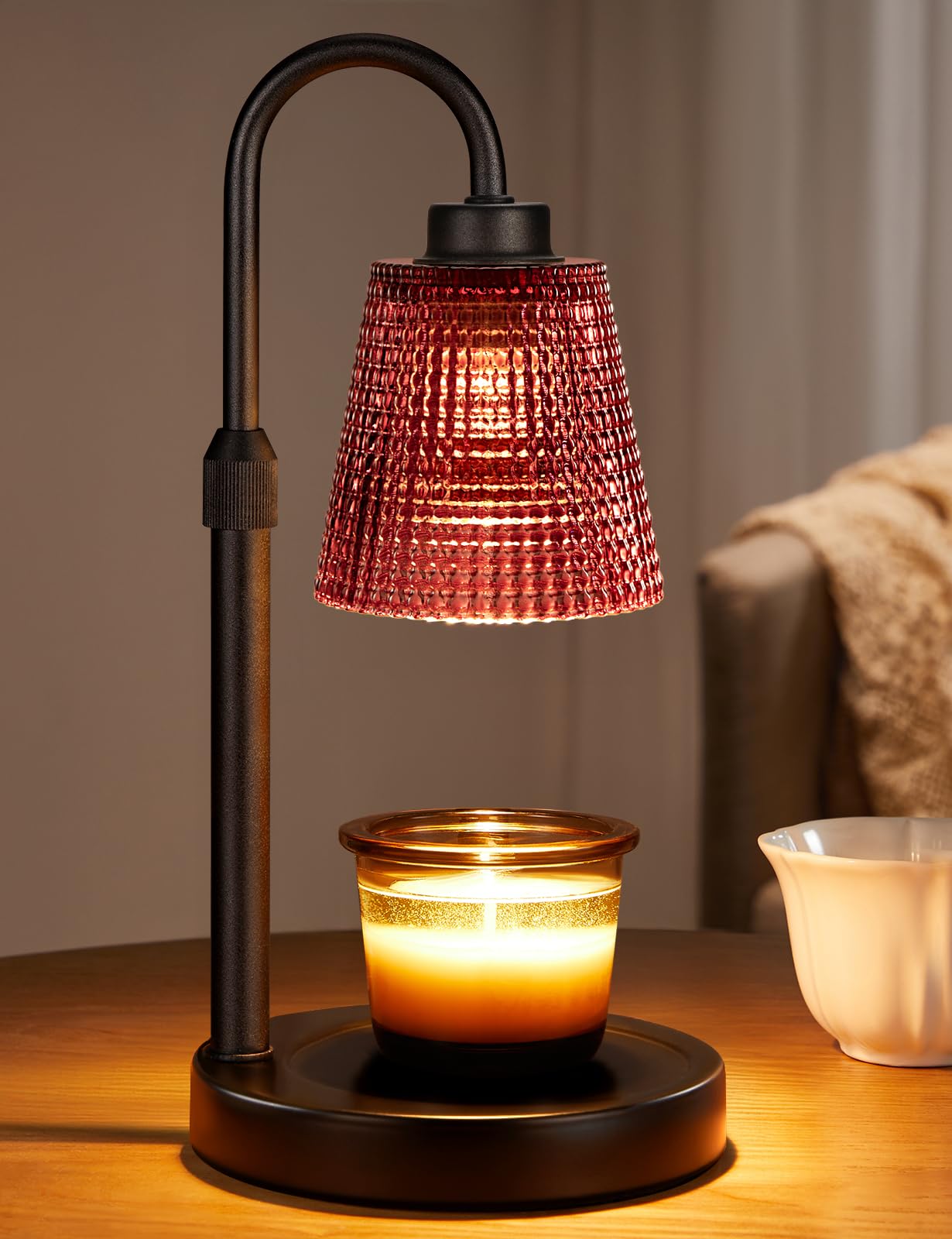 Innqoo Candle Warmer Lamp with Timer, Dimmable Candle Warmer for Jar Candles, Height Adjustable Wax Melts Warmer, Birthday Gifts for Women Mom, House Warming Gifts New Home Decor
