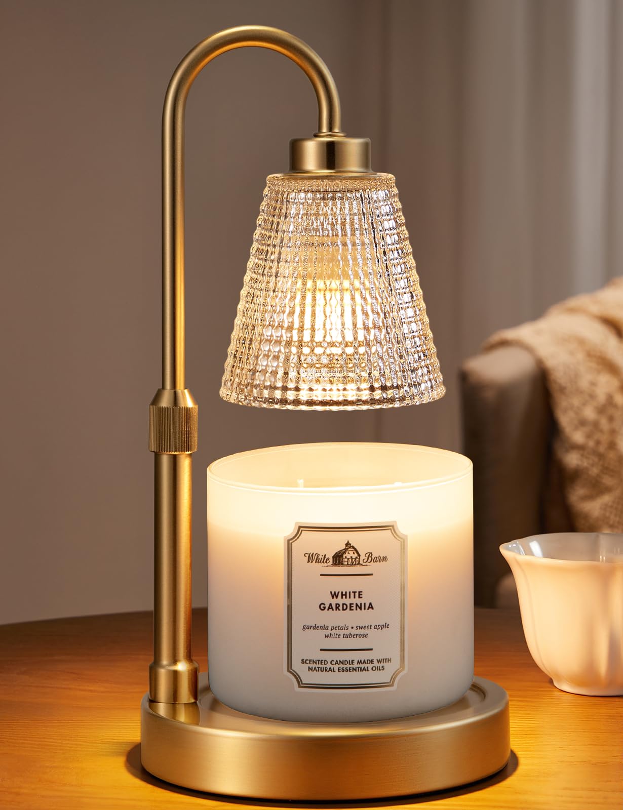 Innqoo Candle Warmer Lamp with Timer, Dimmable Candle Warmer for Jar Candles, Height Adjustable Wax Melts Warmer, Birthday Gifts for Women Mom, House Warming Gifts New Home Decor