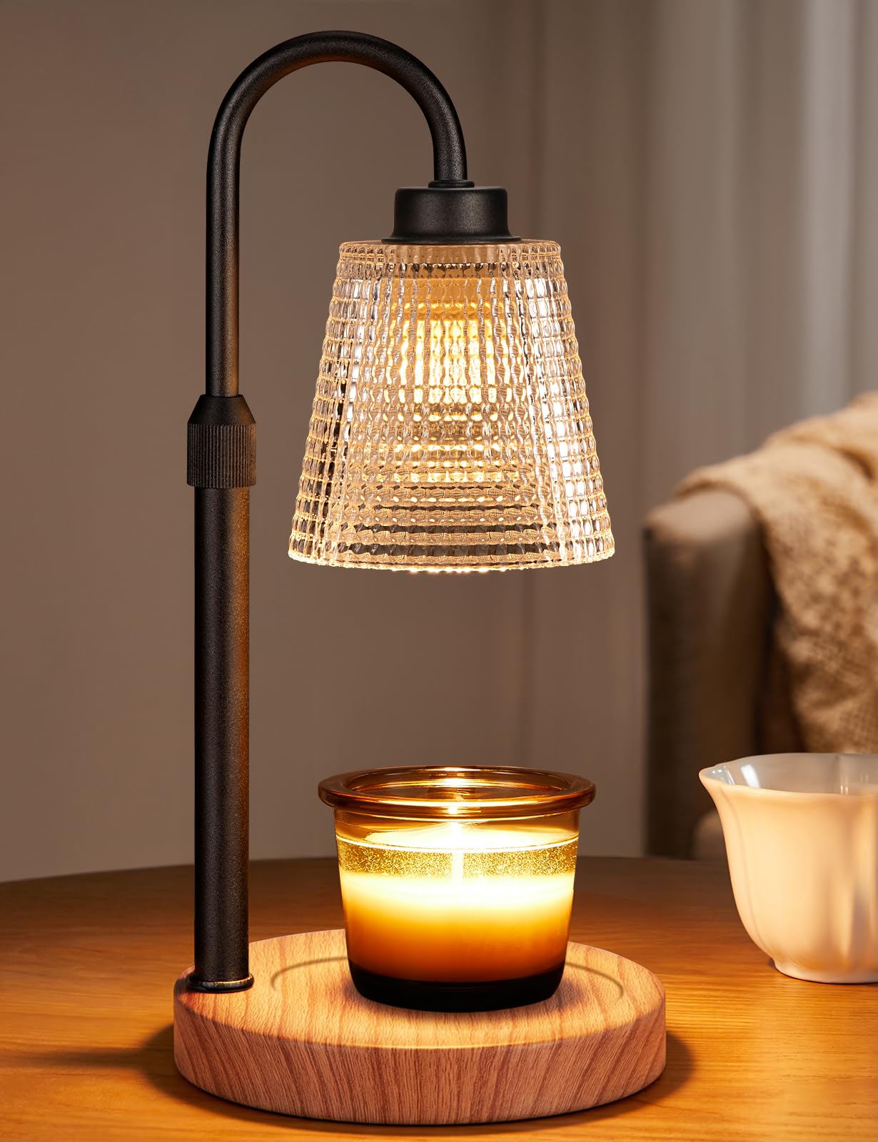 Innqoo Candle Warmer Lamp with Timer, Dimmable Candle Warmer for Jar Candles, Height Adjustable Wax Melts Warmer, Birthday Gifts for Women Mom, House Warming Gifts New Home Decor