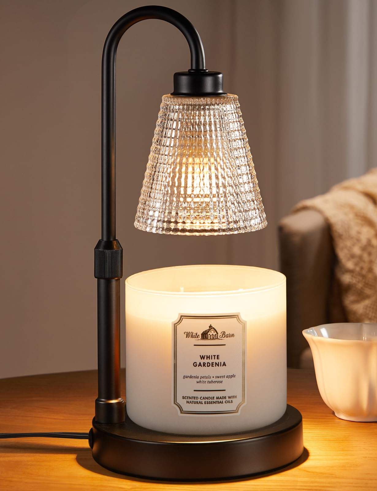 Innqoo Candle Warmer Lamp with Timer, Dimmable Candle Warmer for Jar Candles, Height Adjustable Wax Melts Warmer, Birthday Gifts for Women Mom, House Warming Gifts New Home Decor