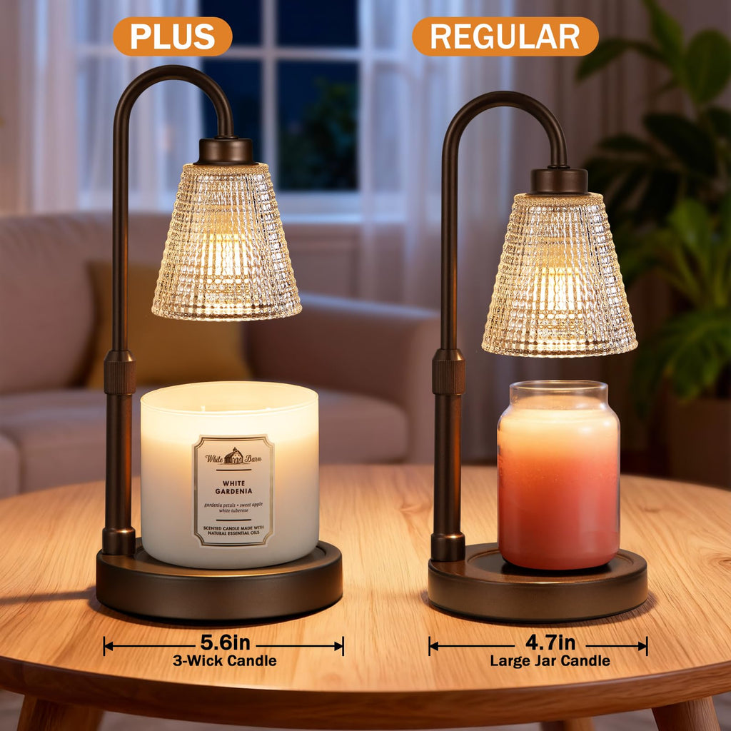 Innqoo Candle Warmer Lamp with Timer, Dimmable Candle Warmer for Jar Candles, Height Adjustable Wax Melts Warmer, Birthday Gifts for Women Mom, House Warming Gifts New Home Decor