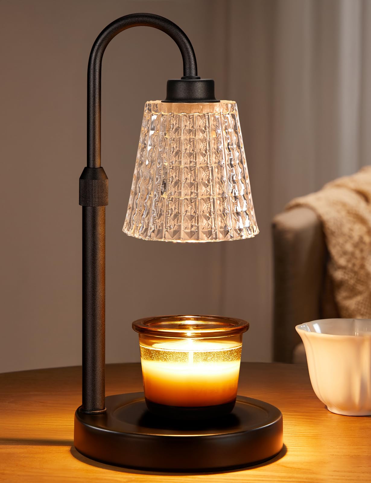 Innqoo Candle Warmer Lamp with Timer, Dimmable Candle Warmer for Jar Candles, Height Adjustable Wax Melts Warmer, Birthday Gifts for Women Mom, House Warming Gifts New Home Decor