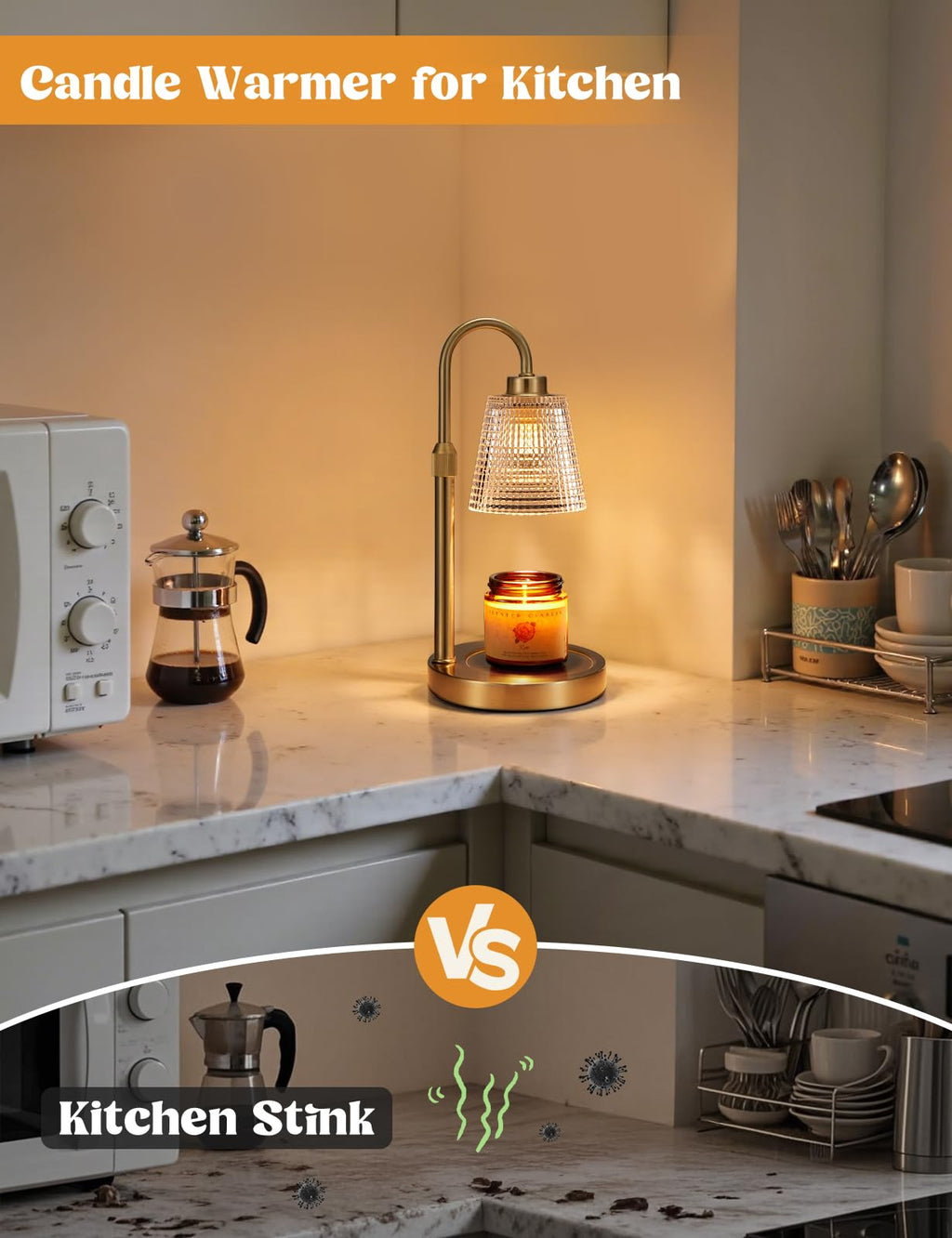 Innqoo Candle Warmer Lamp with Timer, Dimmable Candle Warmer for Jar Candles, Height Adjustable Wax Melts Warmer, Birthday Gifts for Women Mom, House Warming Gifts New Home Decor