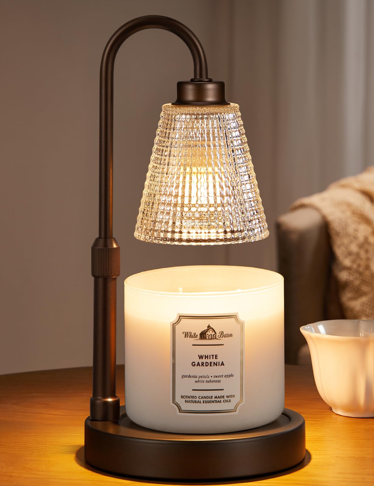 Innqoo Candle Warmer Lamp with Timer, Dimmable Candle Warmer for Jar Candles, Height Adjustable Wax Melts Warmer, Birthday Gifts for Women Mom, House Warming Gifts New Home Decor