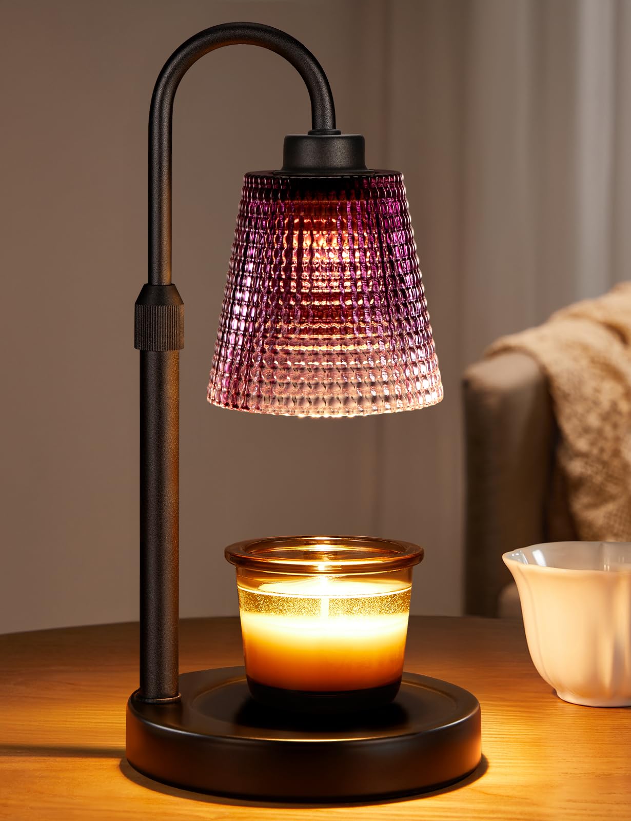 Innqoo Candle Warmer Lamp with Timer, Dimmable Candle Warmer for Jar Candles, Height Adjustable Wax Melts Warmer, Birthday Gifts for Women Mom, House Warming Gifts New Home Decor