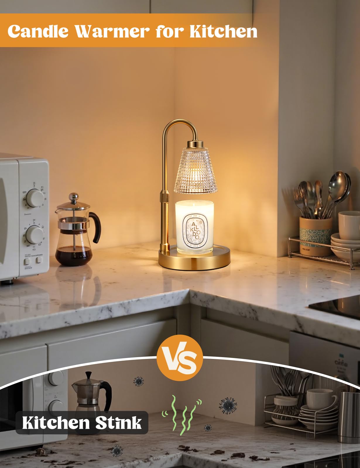 Innqoo Candle Warmer Lamp with Timer, Dimmable Candle Warmer for Jar Candles, Height Adjustable Wax Melts Warmer, Birthday Gifts for Women Mom, House Warming Gifts New Home Decor